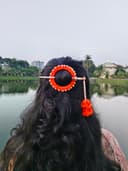 Crochet Hair Bun Stick with Pearls